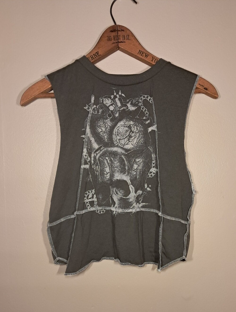 Social Collision Sleeveless Graphic Skull Top